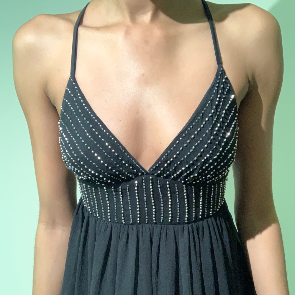 Black summer mini dress
